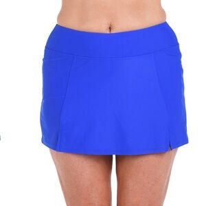 Maxine of Hollywood Blue Wide Band Swim Skort 16 W